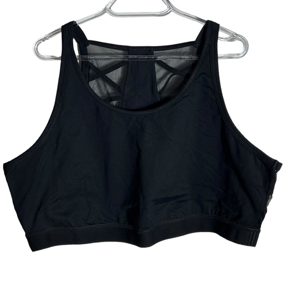 Torrid Active Black Mesh Criss Cross Racerback Sports Bra, Size 4 (4X) - Picture 2 of 5
